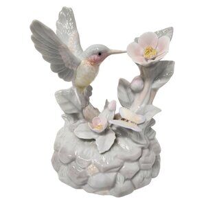 Vintage Marsden Porcelain Hummingbird Music Box Plays Unchained Melody